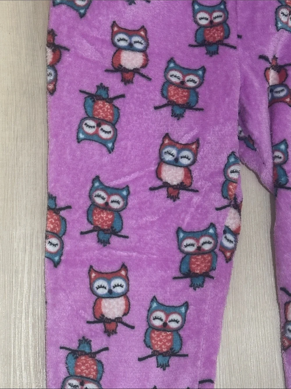 wonder nation Brand Purple Plush Owl Pajama Bottoms Girls Size XL 14 16